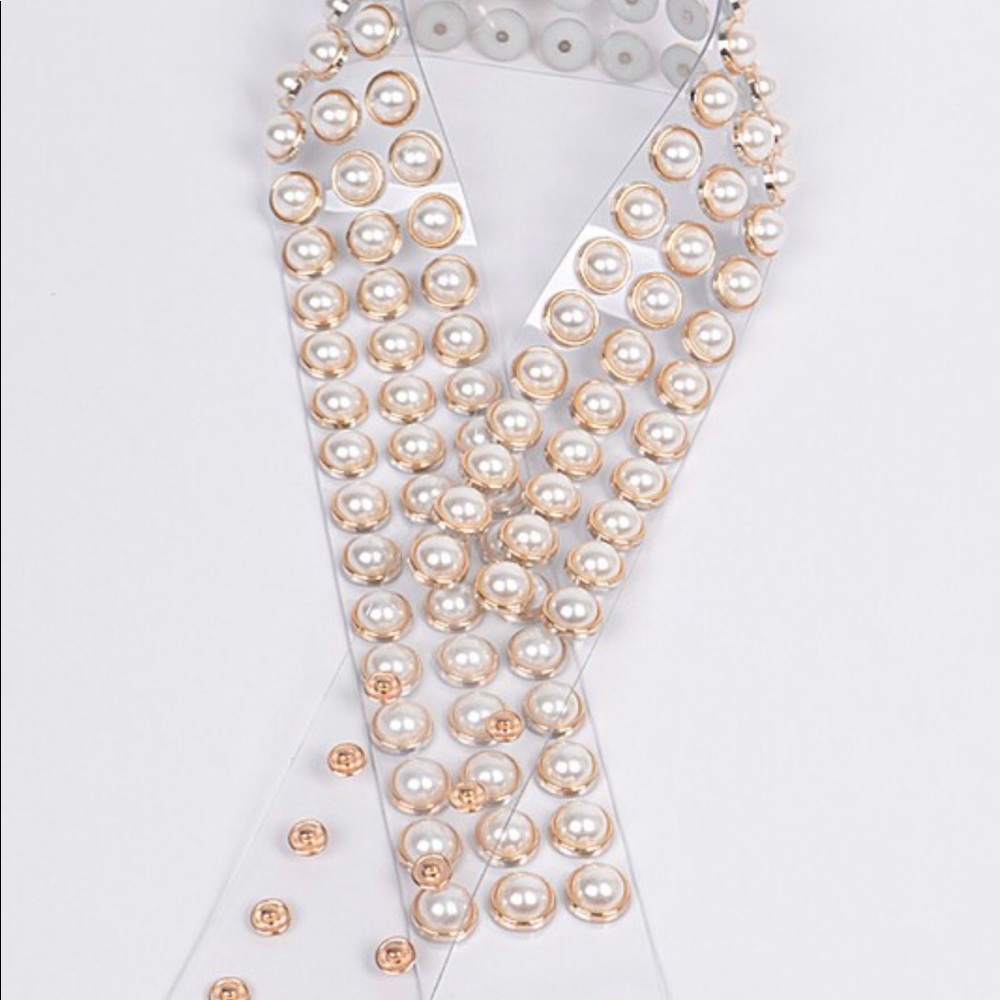 COPY - Gold-pearl clear adjustable fashion belt